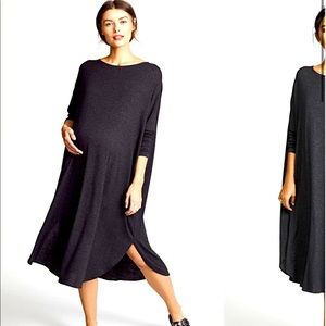 Hatch Maternity the Jersey Drape Dress Charcoal